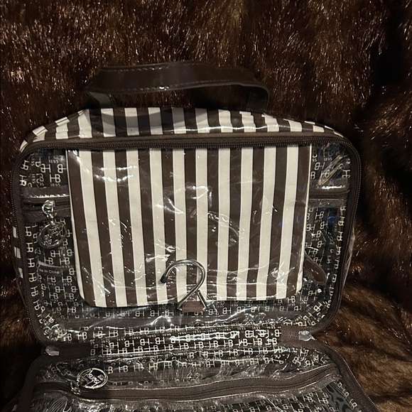 HENRI Bendel Striped Brown and White Travel Bag Preloved EUC/GUC - Picture 13 of 17